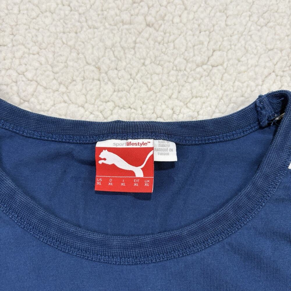 Puma Arsenal FC Gunners Shield Logo Retro T Shirt EPL Soccer Football Blue Sz XL - Picture 2 of 6